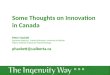 Thoughts On Innovation In Canada