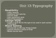 Unit 13 Typography