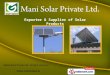 Solar Products by Mani Solar Private Ltd., Hyderabad