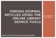 Find journal articles using the library search engines