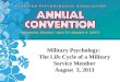 APA Convention 2013: Military Psychology: The Life Cycle of a Military Service Member