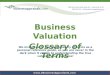 Business Valuation - Glossary of Terms