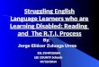 Understanding Struggling English Language Learners: Learning Disabilities, the RTI Process, and Language Acquisition