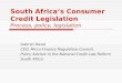 South Africa's consumer credit legislation - Consumer Affairs 