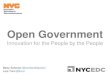 NYC Open Gov -- innovation for the people by the people