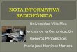 Nota Radiofonica María José Mortera