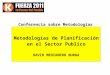 Metodologías de Planificación en el Sector Público
