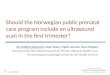 Should the Norwegian public prenatal care program include an ultrasound scan in the first trimester?