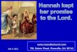1 Samuel 1b Hannah kept her Vow