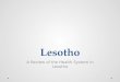 Lesotho: Assesment of the National Health System