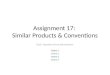 Assignment 17   similar products & conventions
