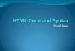 HTML coding and syntax