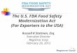 The U.S. FDA Food Safety Modernization Act (For Exporters To The Us)