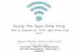 Agro-Know internal training: Using the Agro-Know blog
