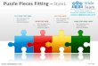 How to make create 4 puzzle pieces in a line  fitting style design 1 powerpoint presentation slides and ppt templates graphics clipart