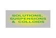 Solutions, suspensions and colloids