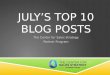 July's top 10 blog posts