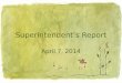 April Superintendent's Report to the Board of Education