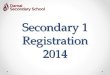 Secondary 1 Registration 2014
