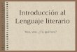Introducción al lenguaje literario