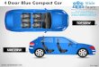 4 door blue car vehicle transportation side view powerpoint presentation templates