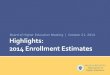 Highlights of 2014 Fall Enrollment Estimates