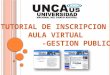 Inscripcion al aula virtual UNCAus - gestion publica