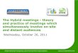 The Hybrid Meetings - Theory and Practice #icca11 WEDNESDAY 26/10/11