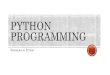 Python programming - Everyday(ish) Examples