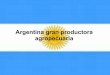 Produccion Agricola en Argentina y el conflicto del campo
