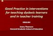 Good Practice in interventions for teaching dyslexic learners and teacher training' by Professor Jenny Thompson
