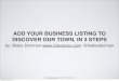 Add Your Business Listing In 3 Steps To Discover Our Town