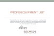 Props/Equipment list