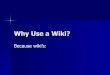 Why Use A Wiki
