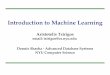 Introduction to Machine Learning Aristotelis Tsirigos
