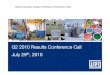 WEG 2Q10 Results Conference Call Presentation