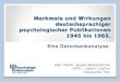 Merkmale und Wirkungen deutschsprachiger psychologischer Publikationen 1945 bis 1965 – Eine Datenbankanalyse