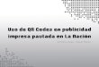 Uso de qr codes en publicidad impresa pautada en La Nación
