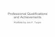 Portfolio Of Professional Qualifications And Achievements