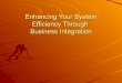 Enhancing your system efficiency through business integration