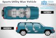 Sports utility blue vehicle side view powerpoint presentation slides ppt templates