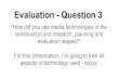 Evaluation - Question 3