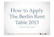 How to apply the berlin rent table 2013
