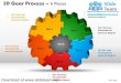 3 d gear split up into pie chart pieces process 6 pieces style 2 powerpoint diagrams and powerpoint templates