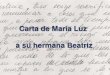 Carta de María Luz a su hermana