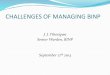 CHALLENGES OF MANAGING BINP