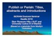 Publish or perish: titles, abstracts and introductions