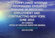 OMIG COMPLIANCE WEBINAR #1- ADDRESSING EXCLUDED PERSONS IN 