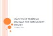 Leadership for Collaboration and Community Service