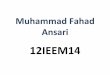 Problems by Muhammad Fahad Ansari 12IEEM14